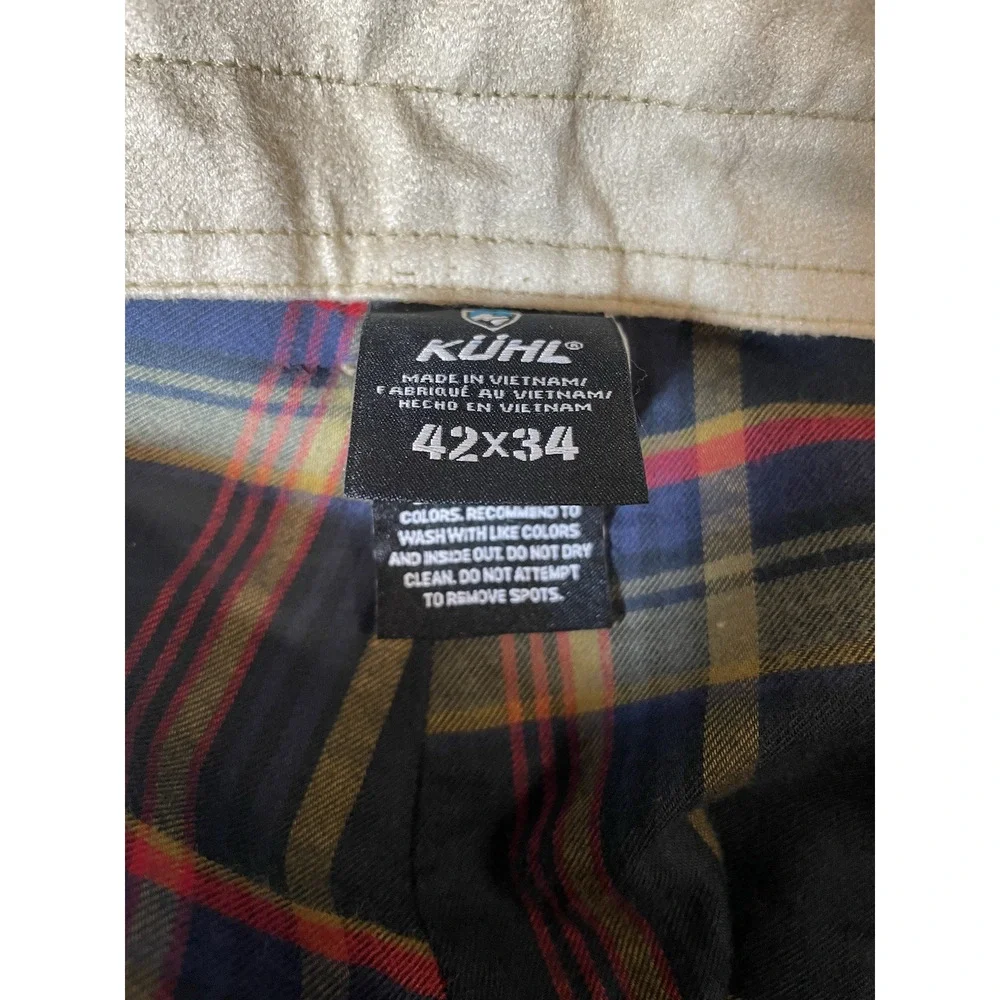 Kuhl Hot Rydr Flannel Lined Pants Men's 42x34 Brown Outdoor Workwear Hiking